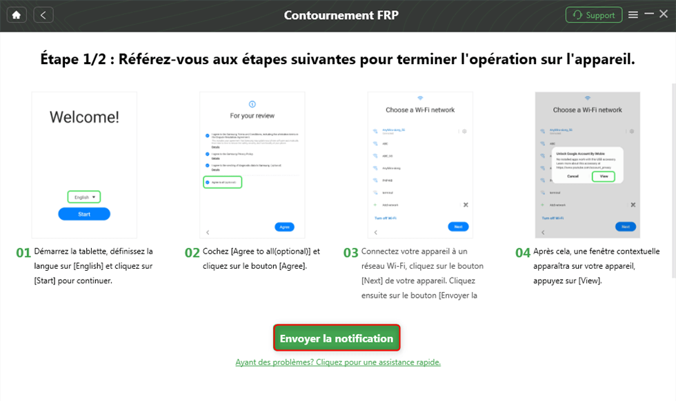 Suivez les instructions affichées à l’écran