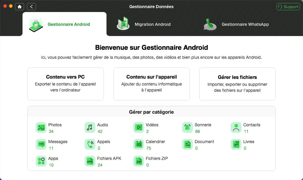 Choisir - Contenu vers PC