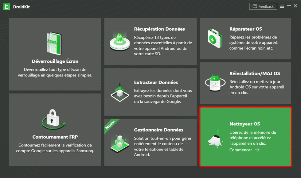 Cliquez sur Nettoyer OS