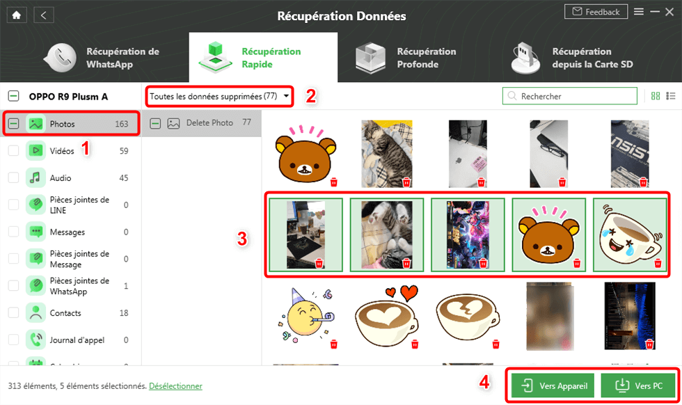 Récupération des photos supprimées Android