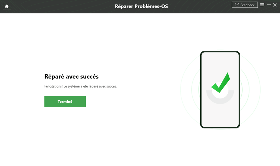 Répare avec succès