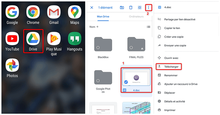 Google Drive - Télécharger