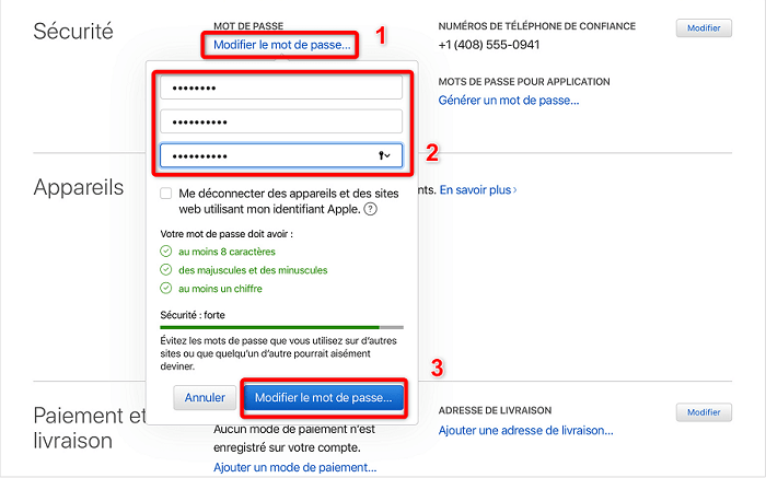 Modifier le mot de passe