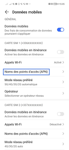 Nom de point d’accès (APN)