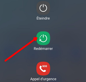 Sélectionner « Redémarrer »