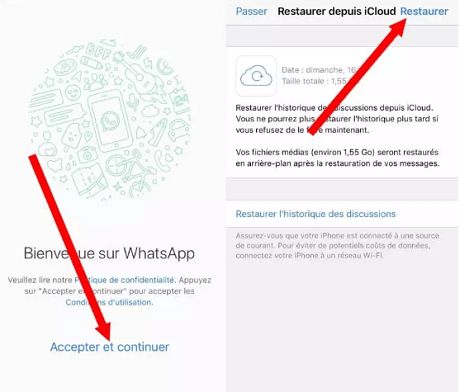 Restaurer depuis iCloud