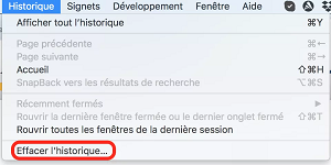 Safari - Éffacer l'historique