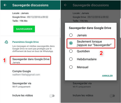 WhatsApp-Sauvegarde automatique