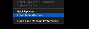 Time Machine - Entrer dans Time Machine