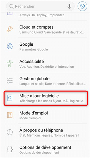 Mise à jour logicielle