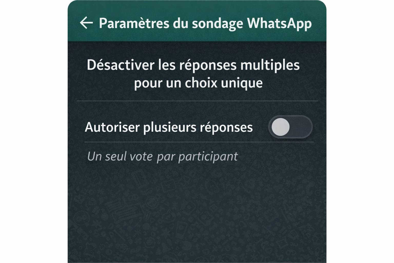 Désactiver les réponses multiples et forcer un choix unique