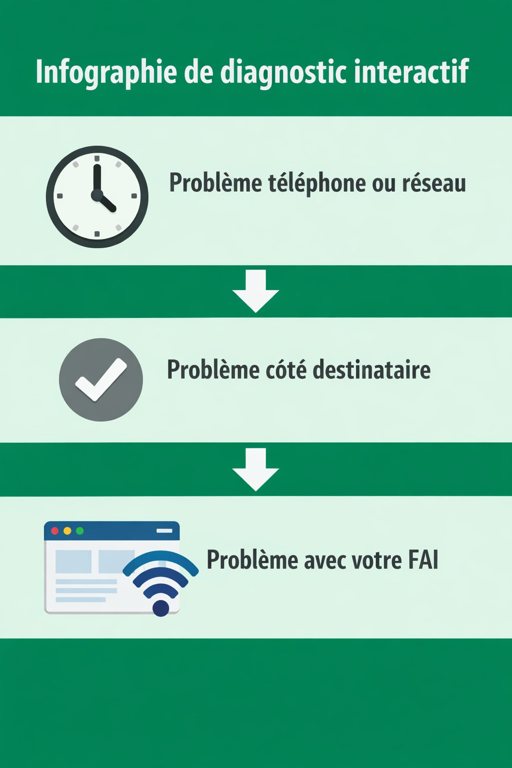 Diagramme de flux pour diagnostiquer WhatsApp