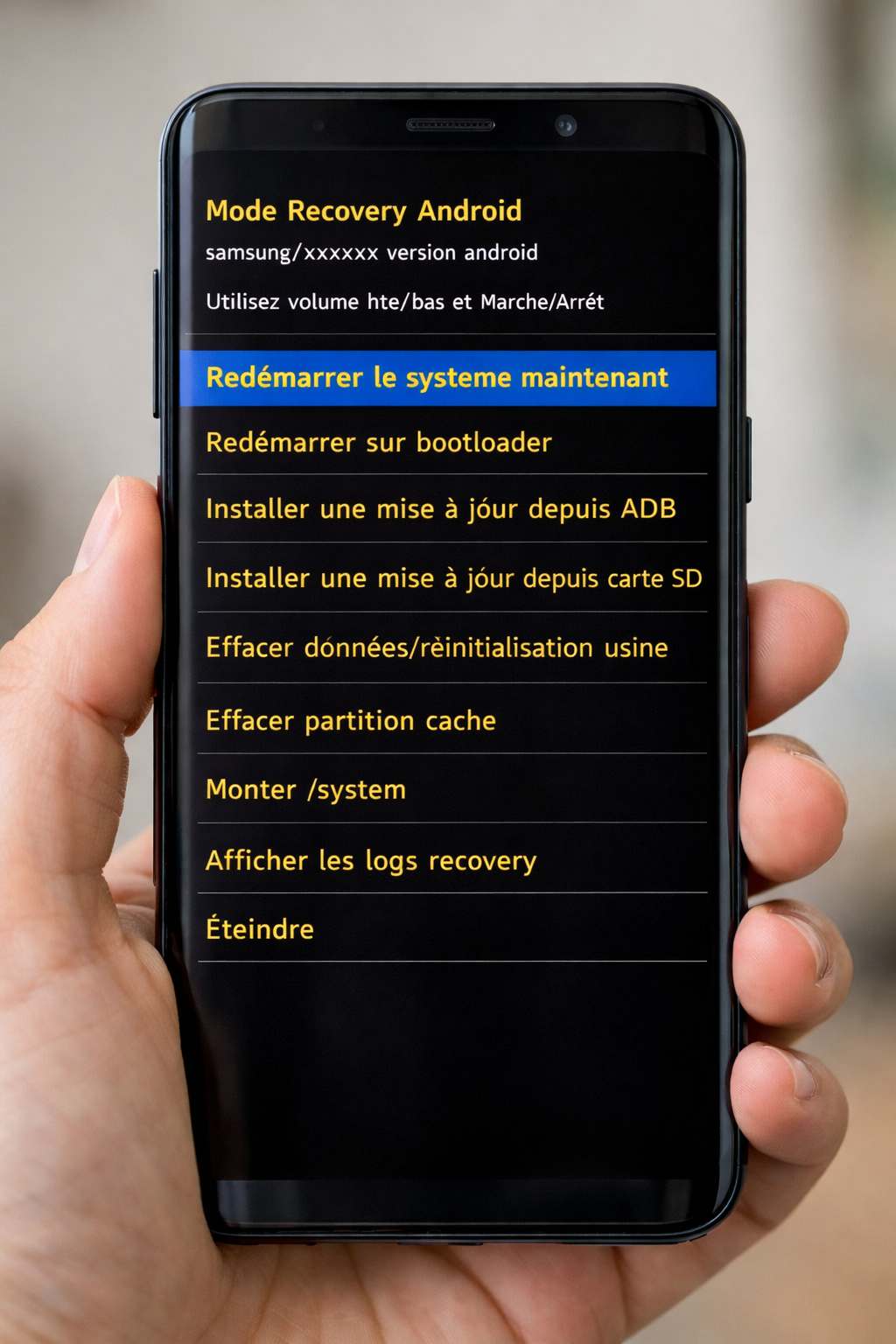 Écran Android recovery mode