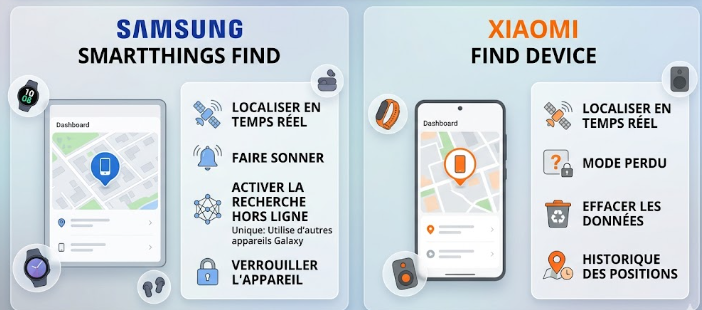 Comparaison des outils constructeurs Samsung et Xiaomi