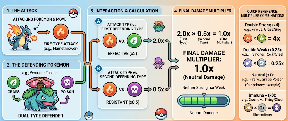 Maîtriser le Double Type Pokémon