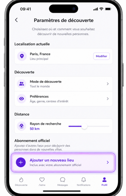 ajouter une nouvelle ville via l'abonnement officiel.