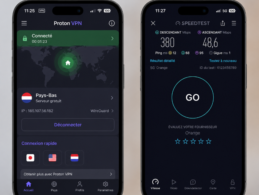 Application Proton VPN sur iPhone 15