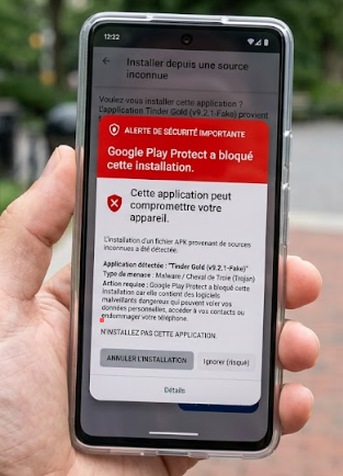 Avertissement officiel de Google Play Protect
