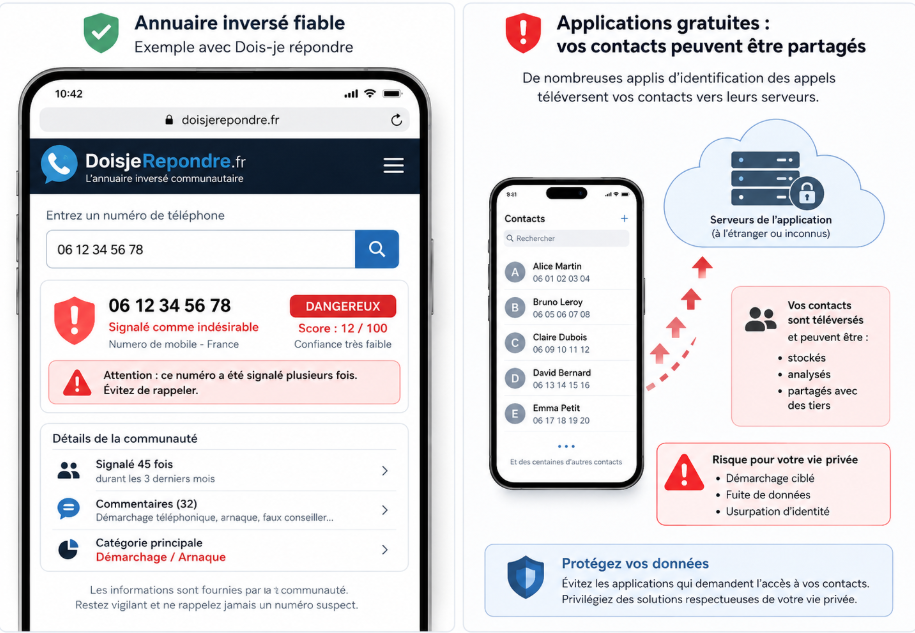 un avertissement sur le partage de contacts des applications gratuites