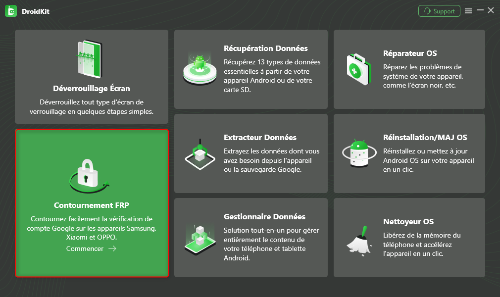 Sélectionnez le mode de Contourner FRP