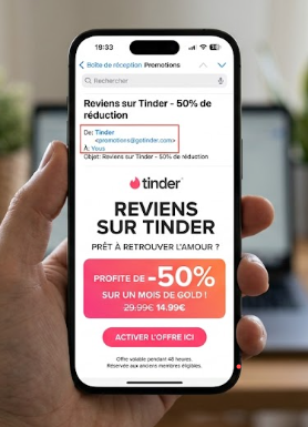 rassurer l'utilisateur sur la différence entre un email officiel et une tentative de phishing