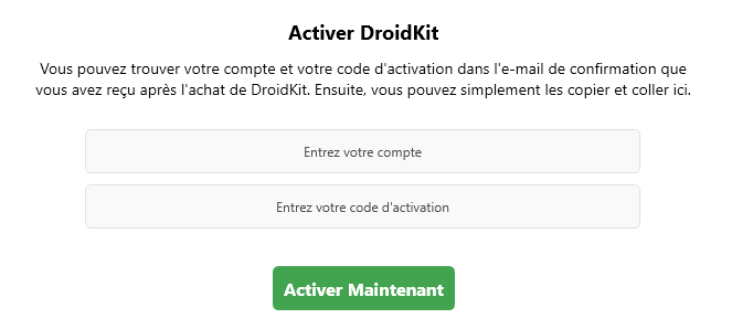 Activation officielle d’un logiciel iMobie avec une licence valide