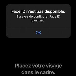 Message Face ID indisponible sur iPhone