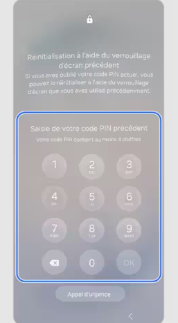 Saisissez votre code PIN précédent