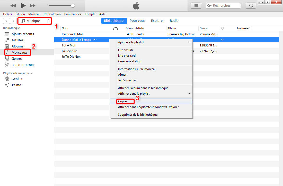 Transférer de la musique iTunes vers Samsung avec PC