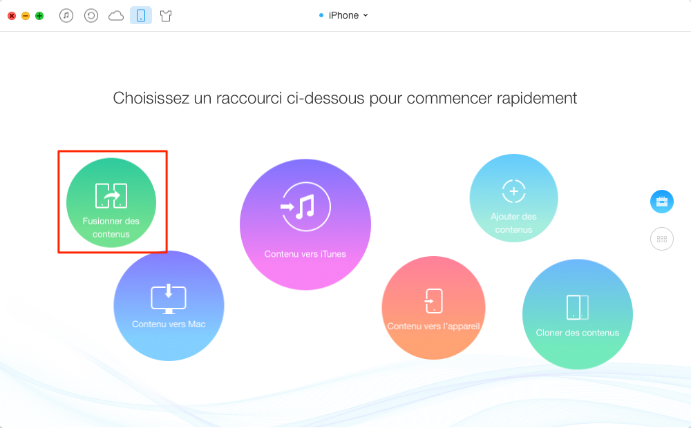 Transférer les données iPhone vers iPhone directement - étape 1