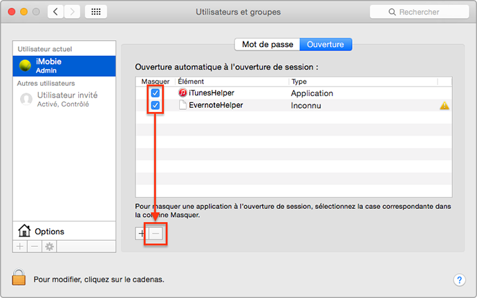 Désactiver les applications lancées au démarrage