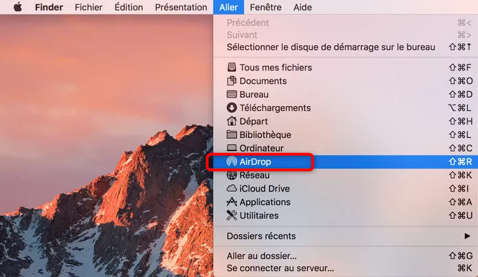 Activation d’AirDrop sur Mac