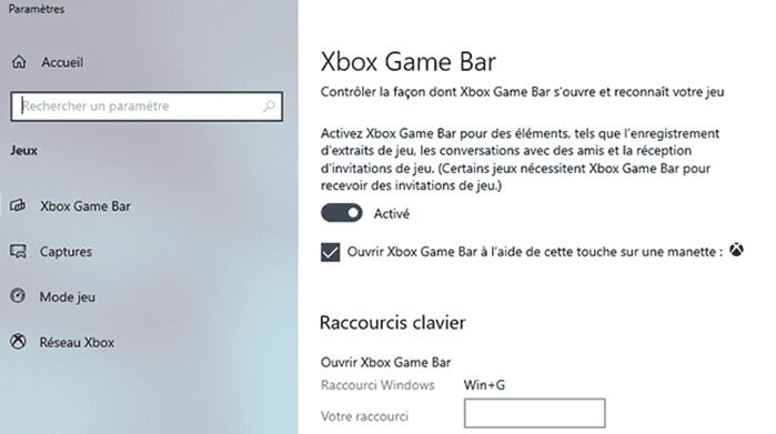 Activez XBox Game Bar