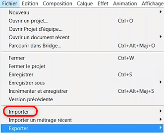 Importer les fichiers dans Premiere Pro