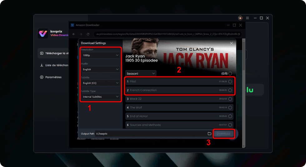 Configurer les paramètres du téléchargement
