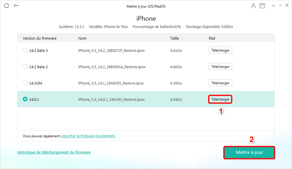 Télécharger et installer iOS 14 avec AnyFix