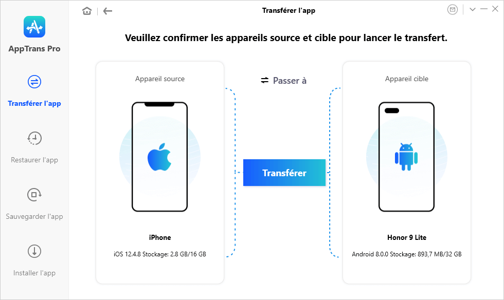 Connecter des appareils à AppTrans