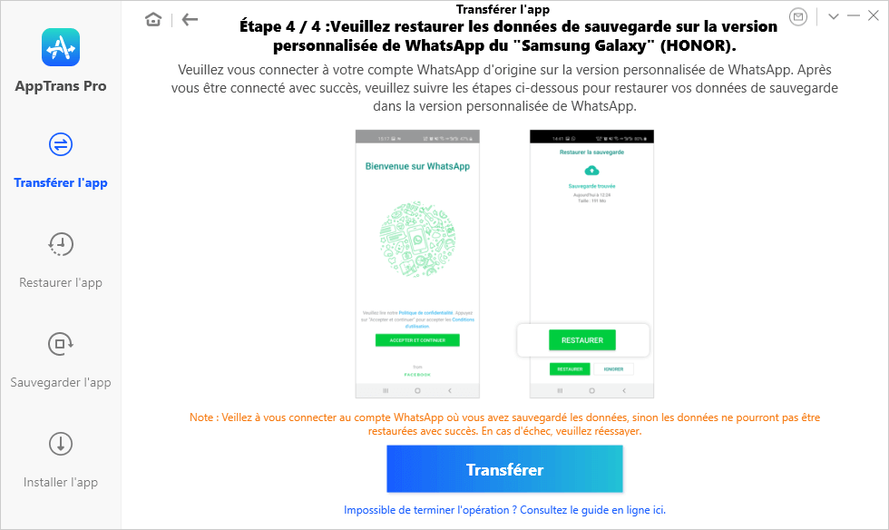 Connectez-vous à votre compte WhatsApp sur l'appareil cible