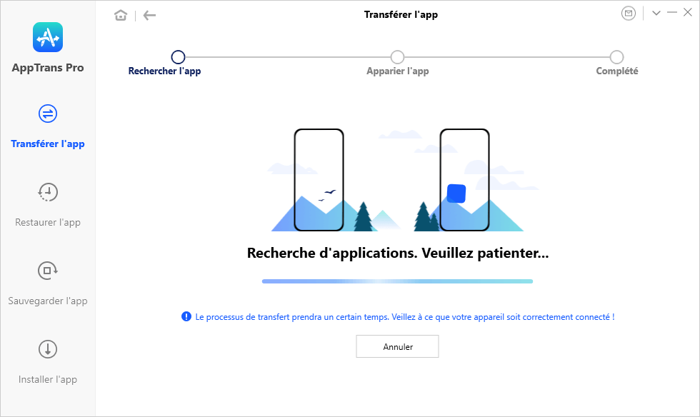 Attendez le processus de transfert