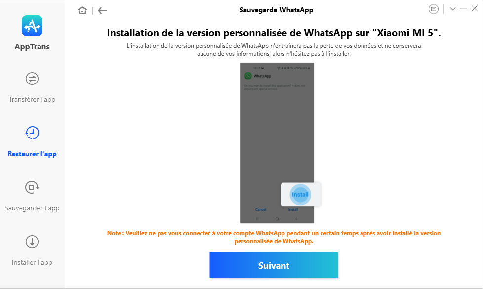 Installer la version personnalisée de WhatsApp