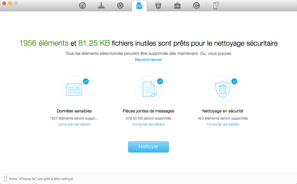 Accélérer sauvegarde iCloud - Nettoyage votre iDevice avec PhoneClean