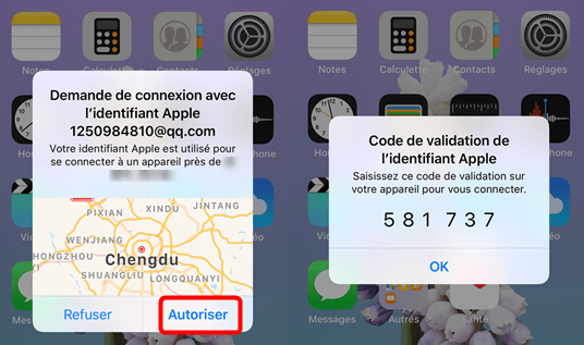 Autoriser un appareil sur iCloud depuis iPhone