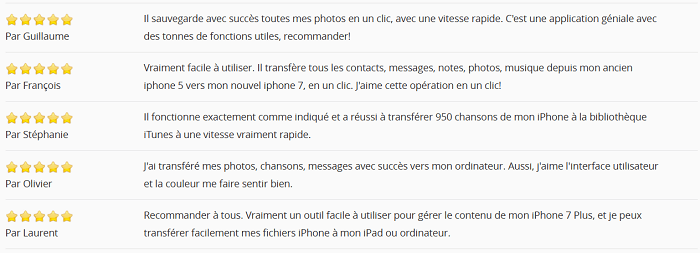 Les avis des utilisateurs