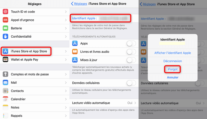 comment changer un identifiant apple