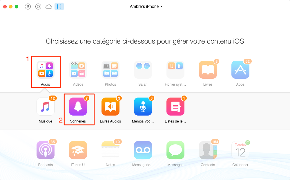 Changer et mettre sonnerie sur iPhone 4s/5/5s/6/6s/SE/7 | Guide d ...