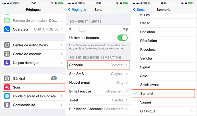 Changer et mettre sonnerie sur iPhone 4s/5/5s/6/6s/SE/7 | Guide d ...