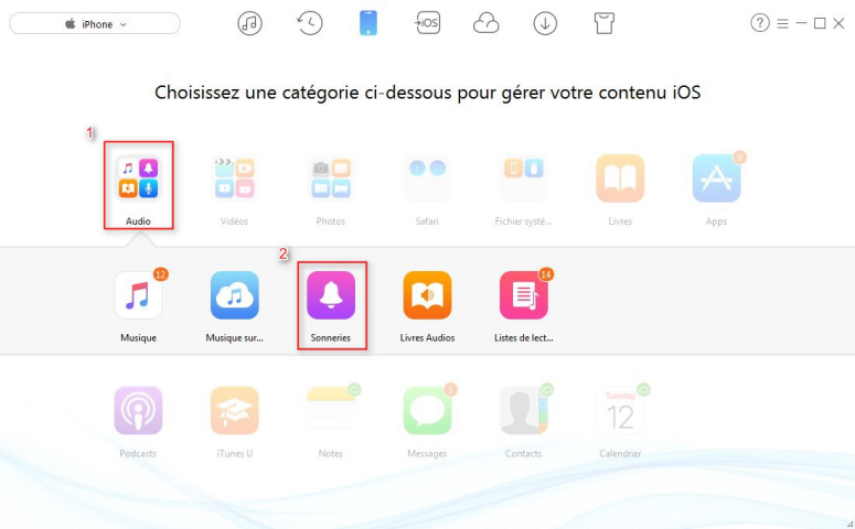 Mettre facilement les sonneries sur votre iPhone 6/6 plus /7/7 plus – étape 2