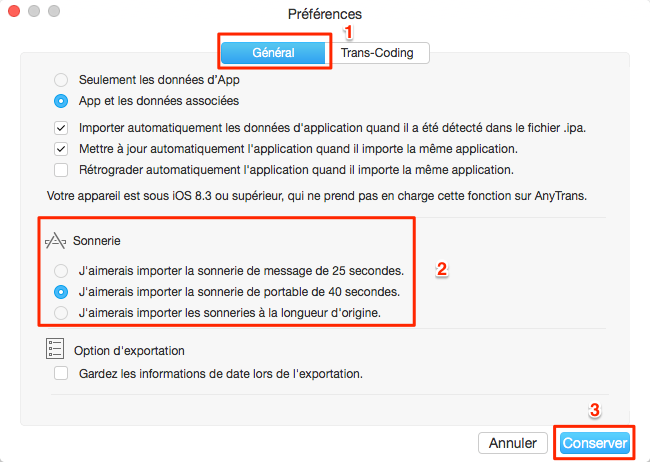 Comment transformer les fichiers MP3 en sonnerie sur iPhone/iPad – étape 2