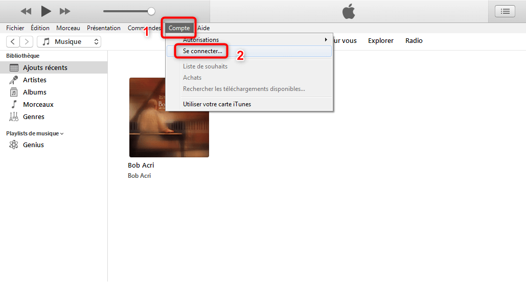 Page d’accueil d’iTunes