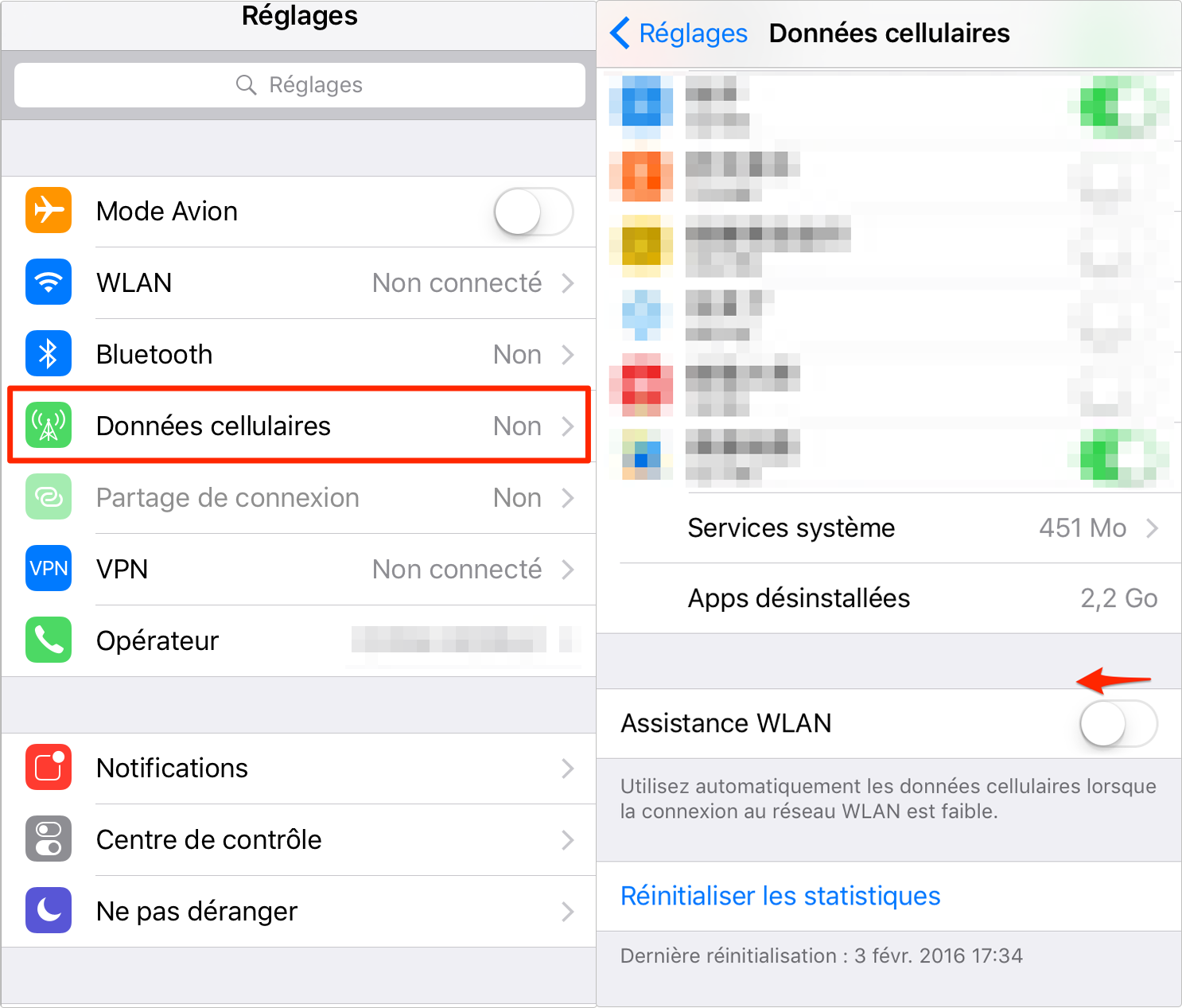 Comment désactiver l'assistance Wi-Fi